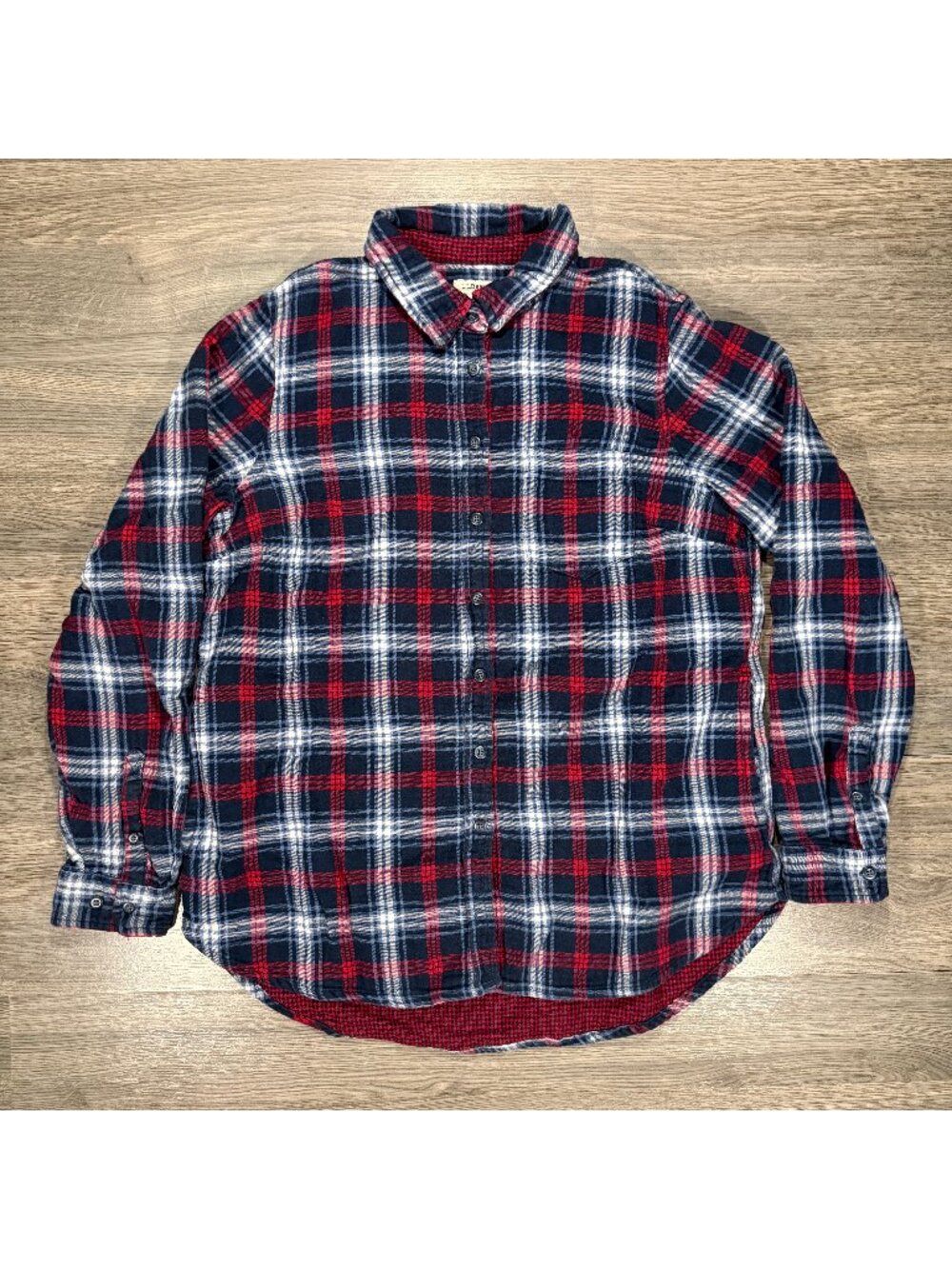 L.L.Bean Women's Double-Face Flannel - Navy/Red Plaid